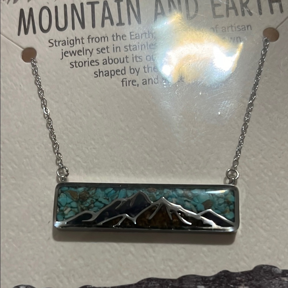 Mountain and Earth Stainless Steel Necklace